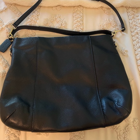 Coach Deep Navy Leather Crossbody Bag with Gold Accents - Picture 3 of 13